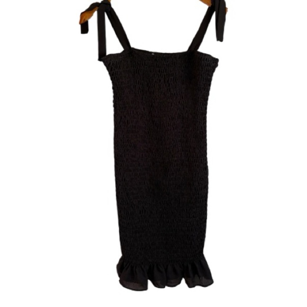 Krisa Black Smocked Dress